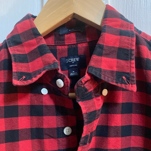 J. Crew Red and Black Casual Button Down Shirt-slim fit - Picture 4 of 15
